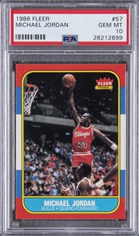 1986-87 Fleer #57 Michael Jordan Rookie Card - PSA GEM MT 10